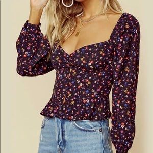 NWT Blue Life Oscar Top Boho Floral